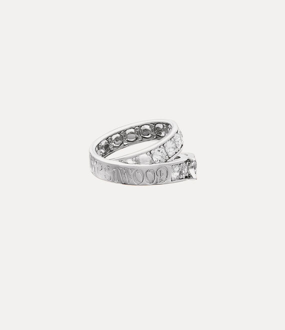 Vivienne Westwood New Belt Ring in PLATINUM-WHITE-CZ